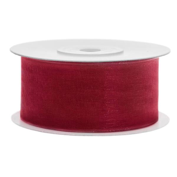 Chiffonband dunkelrot, Rolle 38mm breit, 25m lang
