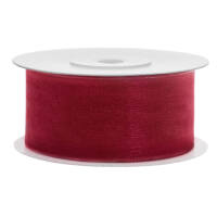 Chiffonband dunkelrot, Rolle 38mm breit, 25m lang