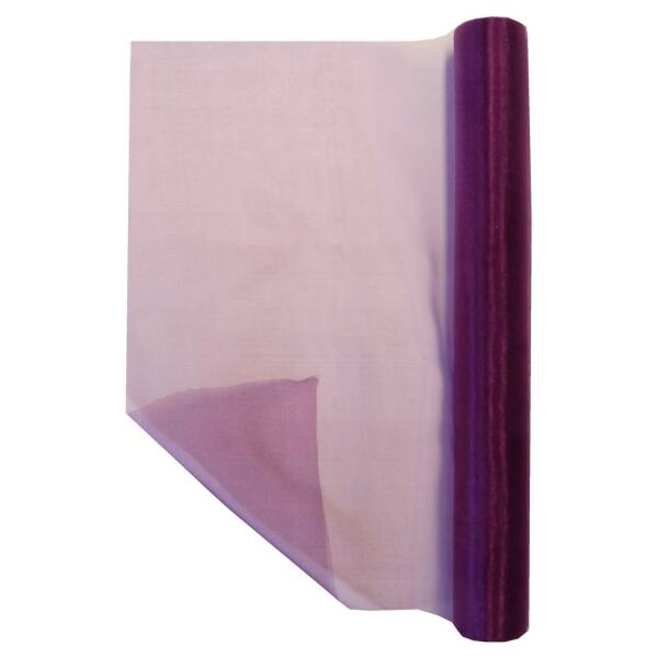 Tischband Organza Chiffon pflaume Rolle 36cm breit 9m lang