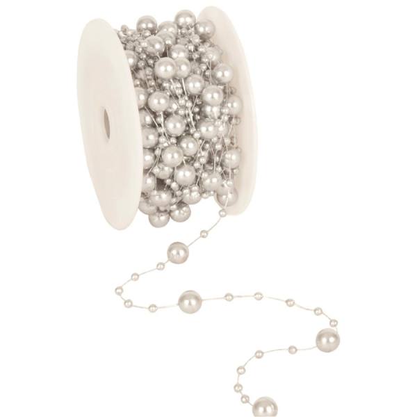 Perlenband silber, 1 Rolle mit 10 m