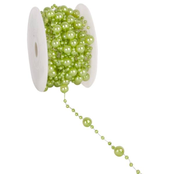Perlenband grün, 1 Rolle mit 10 m