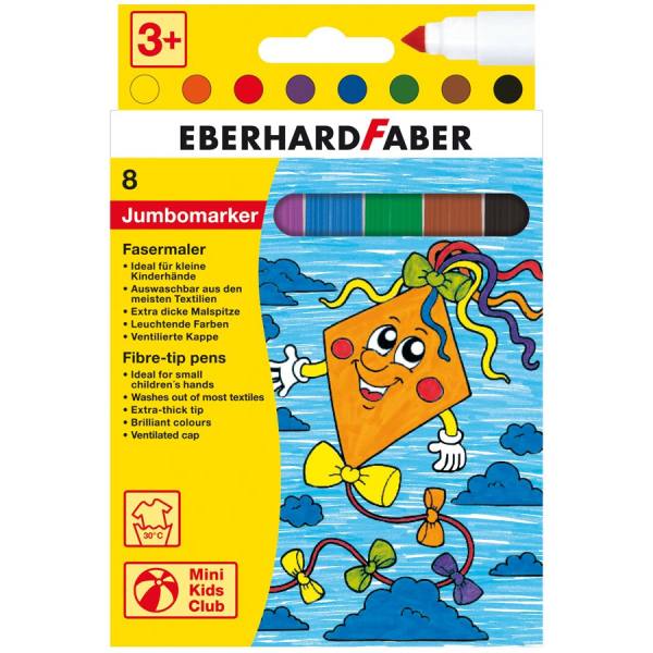Jumbomarker mit spitzer Spitze, 8 Stück