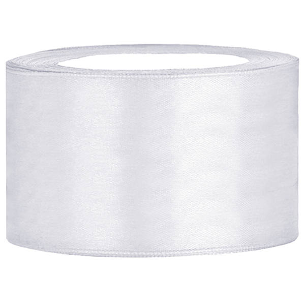 Satinband weiß, Rolle 38mm breit, 25m lang