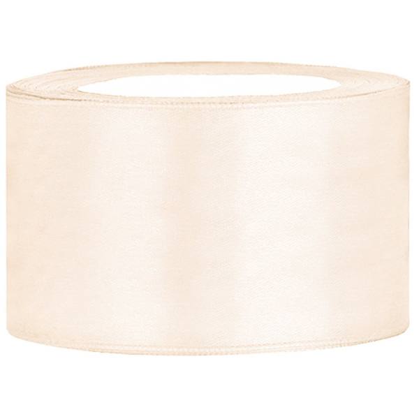 Satinband hellcreme, elfenbein Rolle 38mm breit, 25m lang