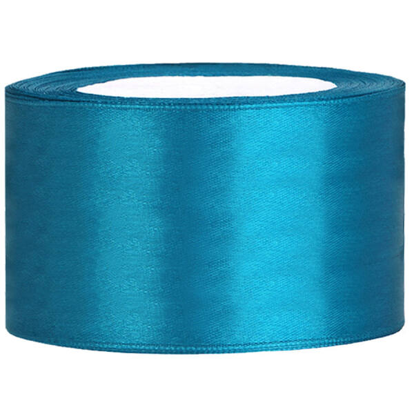 Satinband türkis, Rolle 38mm breit, 25m lang