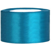 Satinband türkis, Rolle 38mm breit, 25m lang