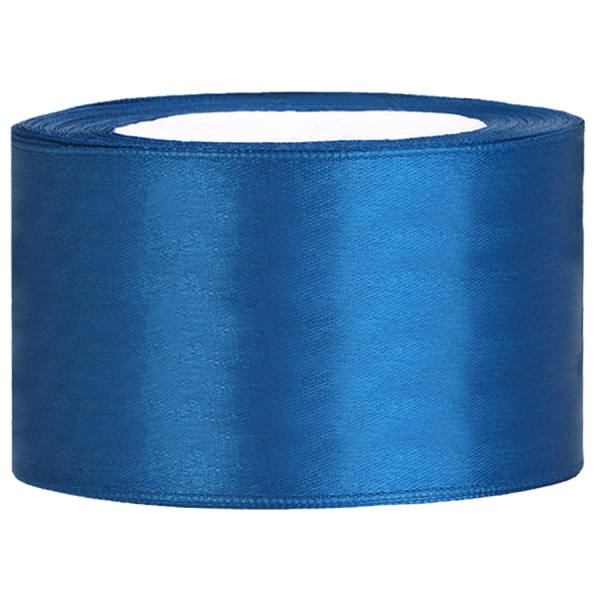 Satinband blau, Rolle 38mm breit, 25m lang