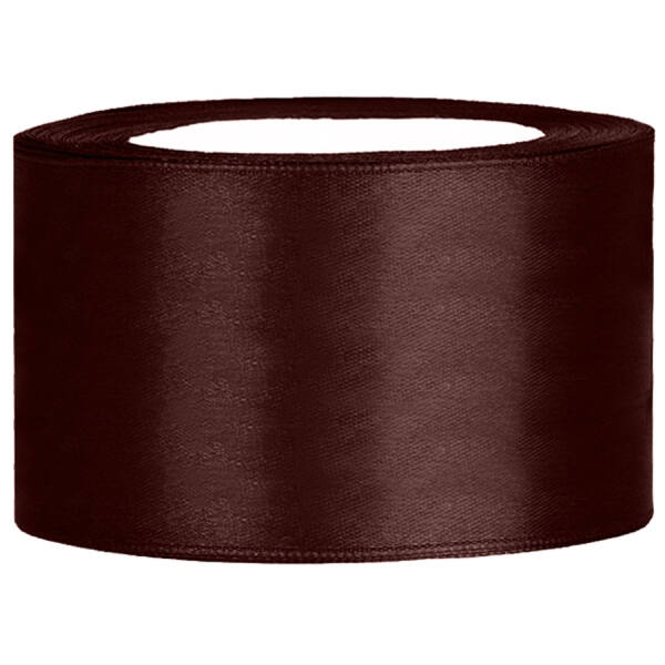 Satinband braun, Rolle 38mm breit, 25m lang