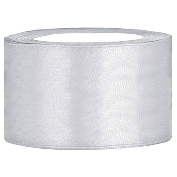 Satinband silber, Rolle 38mm breit, 25m lang