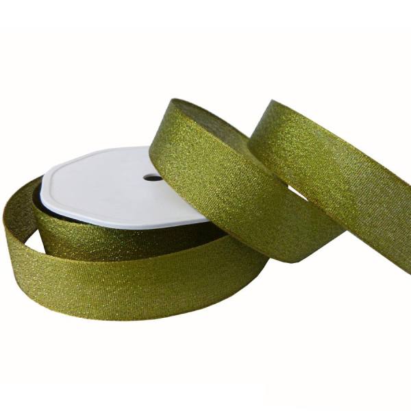 Lurexband grün glänzend, Rolle 25mm breit, 15m lang
