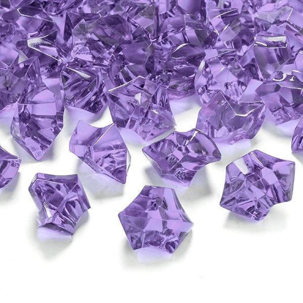 Kristallsteine flieder 50 Stück aus Acryl, 2,5 x 2,1 cm