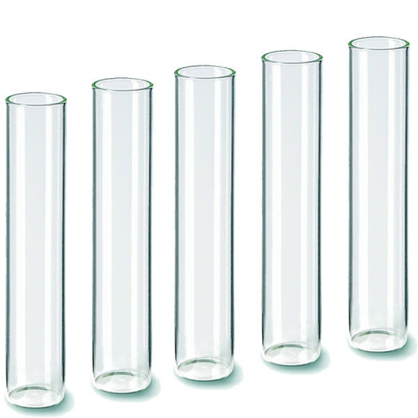 Reagenzglas stehend, 5 Stück mit Flachboden Ø 3 cm x 15 cm