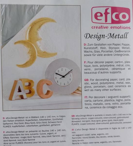 Design Metall Folie silber, 5 Stück