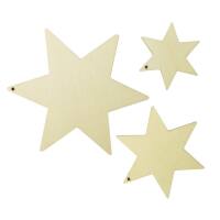 Holzanhänger Sterne 3er Set | 6,9 cm, 9 cm, 12,5 cm