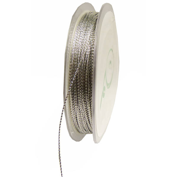 Glanzkordel silber 1mm, 100 m Rolle