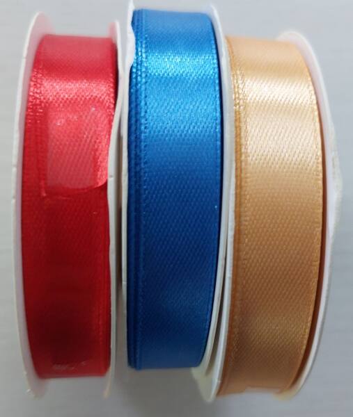 Satinband 12mm breit Set 3 Rollen je 25m lang Satinbänder 12mm