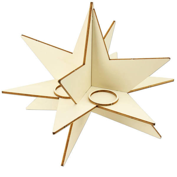 Adventskranz Steckmotiv Holzstern 30 x 22 cm groß für Weihnachten
