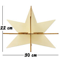 Adventskranz Steckmotiv Holzstern 30 x 22 cm groß für Weihnachten