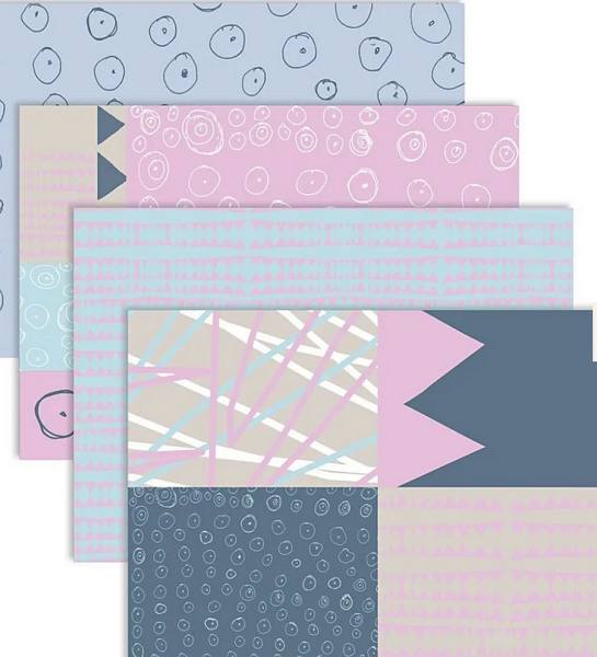 Decoupage Papier  rosa blau, 8 Blatt, 25x35 cm