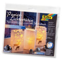Lichtertüte mit Motivdruck Hirsch und Blanko, 10 Stück