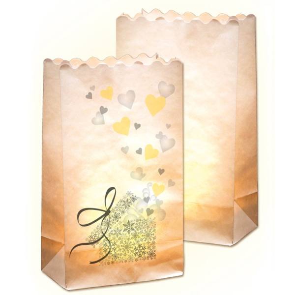 Lichtertüte mit Motivdruck Geschenk und Blank, 10 Stück
