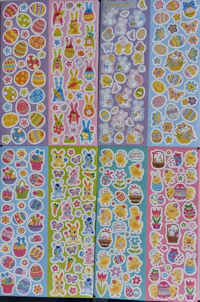 Sticker Ostern Ostereier Osterhasen 16 Blatt je 14x21cm, 944 Sticker