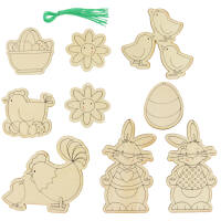 Holzanhänger Ostern, 9 Stück