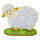 Flechtmotiv Schaf mit Standboden, ca. 14,5 x 11 cm, 4mm dick Schaf aus Holz, Holzschaf