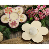 Teelichthalter Blume, 12,5 cm, Sperrholz gelasert, 1...