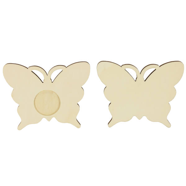 Teelichthalter Schmetterling, 14 x 11 cm, Sperrholz gelasert, 1 Stück