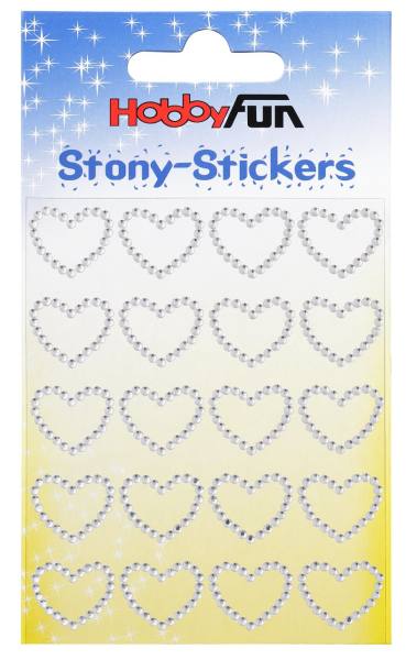 Stony Stickers Kristallherzen 18 mm, 20 Stück