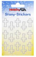 Stony Stickers Kristallkreuze 23 mm, 15 Stück