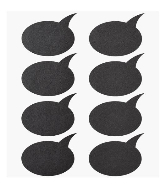 Tafelfolien Sticker zum Beschriften, schwarz, 24 Stück, Motiv 6
