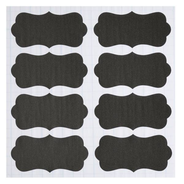 Tafelfolien Sticker zum Beschriften, schwarz, 24 Stück, Motiv 4