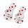 Flip Flops weiß mit roten Punkten, 2 Paar, 4,5 x 2 cm