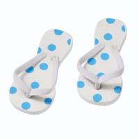 Flip Flops weiß mit blauen Punkten, 2 Paar, 4,5 x 2 cm