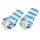 Flip Flops groß blau-weiß gestreift, 1 Paar, 6 x 3 cm