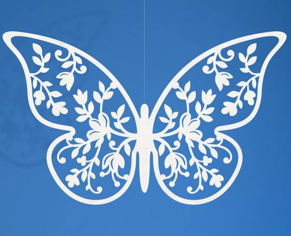 Schmetterling aus Papier 10 Stk. mit ausgestanzten Ornamenten