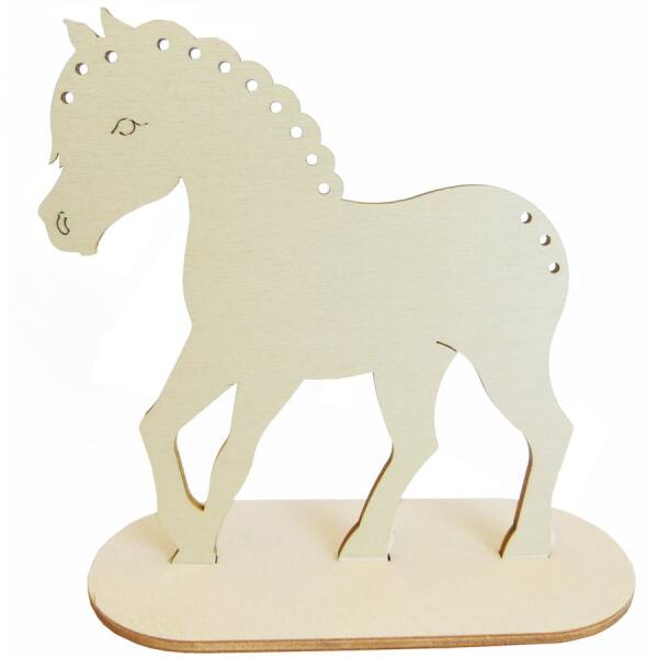 Flechtmotiv Pferd mit Standboden Set mit 3 Stück 14,5 x 15 cm, 4 mm dick, Pony