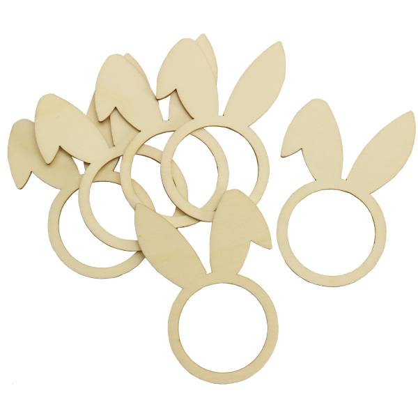 Serviettenhalter Hasenohren, Serviettenringe Pack mit 6 Stück Set 4mm Sperrholz