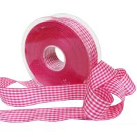 Karoband Vichy pink weiß, Rolle 2,5 cm breit, 25 m...
