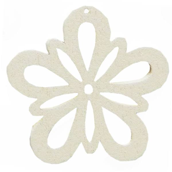 Streudeko Holzblumen aus Holz creme, 27 mm, 20 Stück