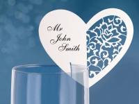 Tischkarten Herz aus Papier,Rosenornament,10 Stück,...