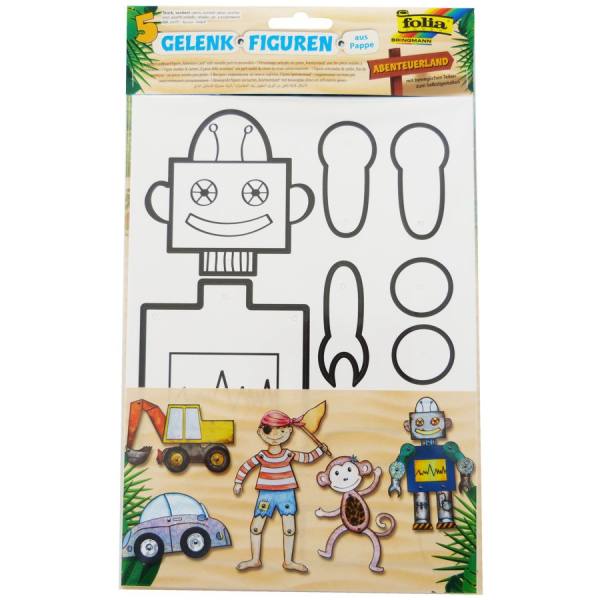 Gelenkfiguren Abenteuerland 5 Stück weiß, inkl. Klammern