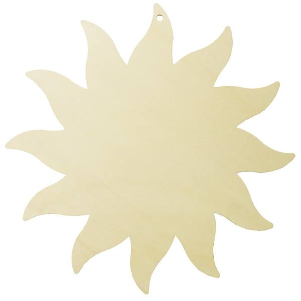 Memo Tafel Sonne 38,5 cm, 3mm dick, aus Sperrholz, Holzsonne, Holztafel