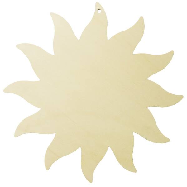 Memo Tafel Sonne 38,5 cm, 3mm dick, aus Sperrholz, Holzsonne, Holztafel