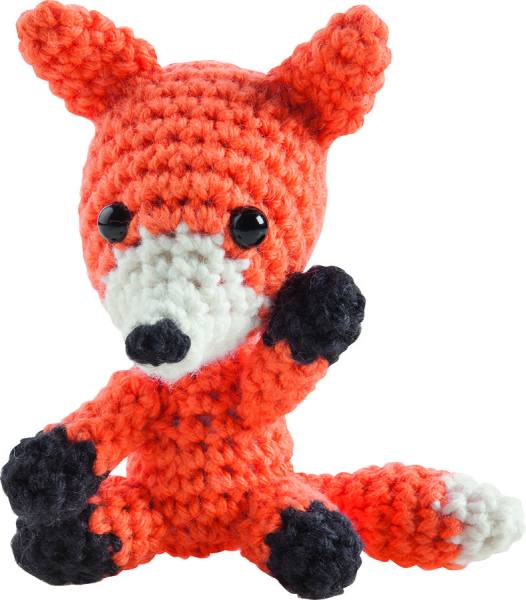 Mini Häkel-Set Fuchs 8-9cm Strickset Handarbeitsset Bastelset Häkelset