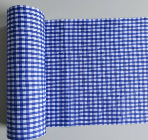 Karo Tischband in blau