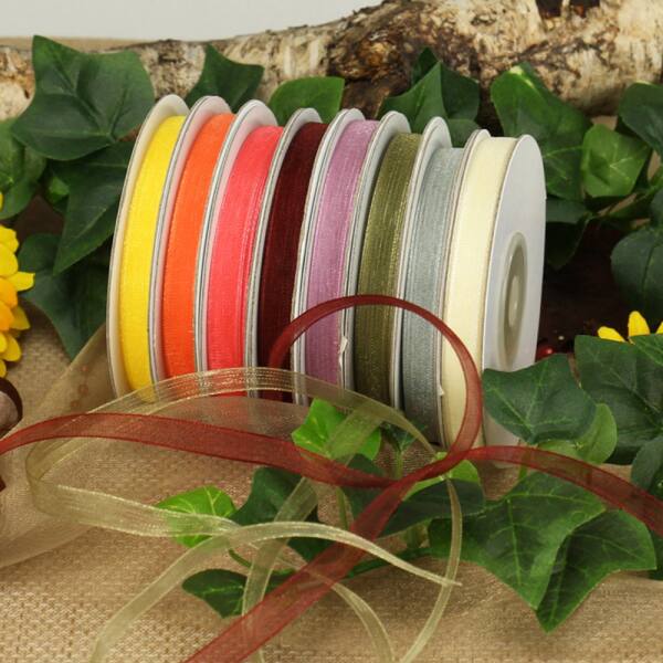 Chiffonbänder Set 8 Rollen, je 6mm breit, 25m lang