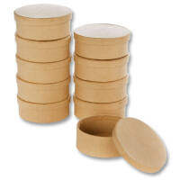 Pappbox braun oval, 10 Pappboxen
